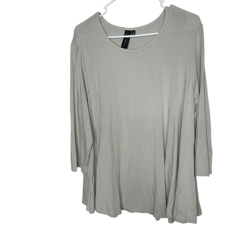 Focus Casual Life Lagenlook Top Womens XL Gray Minimalist